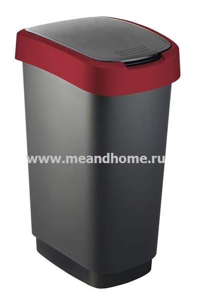 Ведро для мусора Swing Twist 25л черный, красный ROTHO 1754402255 фото в интернет-магазине meandhome.ru