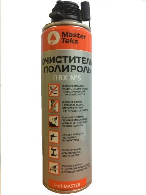 Очиститель-полироль для ПВХ №5 MasterTeks PM 0,5л 9413043  (упак.12шт) фото в интернет-магазине meandhome.ru