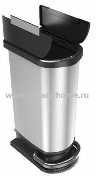 Контейнер для мусора PASO с педалью 50л серебристый ROTHO 1166410264 фото в интернет-магазине meandhome.ru