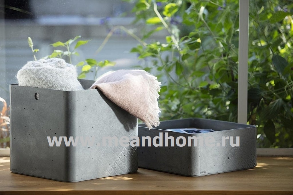 Контейнер для хранения Beton XL 18л квадратный светло-серый CURVER 243407 в интернет-магазине meandhome.ru