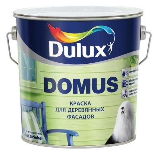 DULUX Краска Domus BC для деревянных фасадов, масляно-алкидная 9 л (п/з) фото в интернет-магазине meandhome.ru