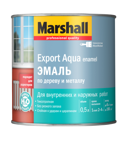Marshall Эмаль EXPORT Aqua 60 белый глянцевый 0,5 л фото в интернет-магазине meandhome.ru