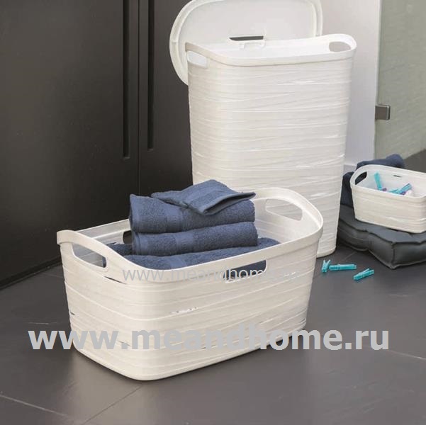 Корзина для белья Ribbon 40л серый CURVER 226272 фото в интернет-магазине meandhome.ru