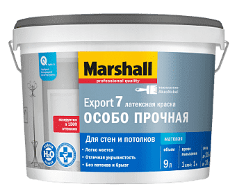 Marshall Краска водно-дисперсионная EXPORT-2 BC глубокоматовая 9 л (нов) фото в интернет-магазине meandhome.ru