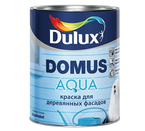DULUX Краска Domus Aqua BC для деревянных фасадов, водная 0,9 л фото в интернет-магазине meandhome.ru