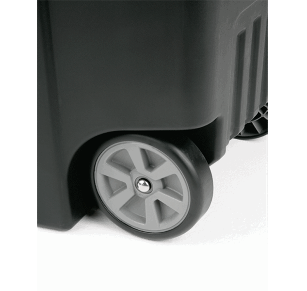 Контейнер для мусора пластиковый на колесах Atlas 100л черный, желтый ROTHO 45101 04047 фото в интернет-магазине meandhome.ru