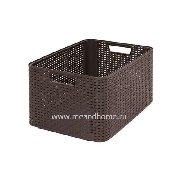 Ящик корзина для хранения Style Rattan L 30л темно-коричневый CURVER 205850Р в интернет-магазине meandhome.ru