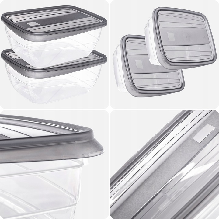 ТОВАРЫ Набор контейнеров для продуктов VEDO 2x1,3л серый, прозрачный CURVER в интернет-магазине meandhome.ru