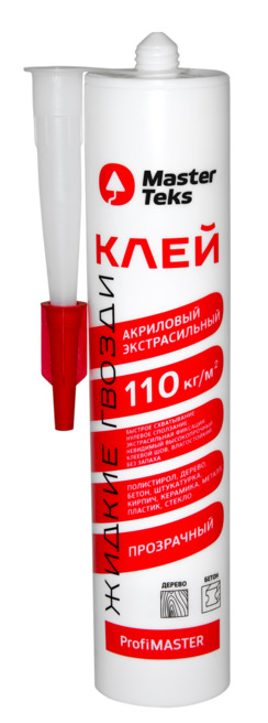 MasterTeks PM клей акриловый ЖГ 110 кг/м2 экстрасильный 0,33 прозрачный картридж 9753119 (упак.12шт) фото в интернет-магазине meandhome.ru