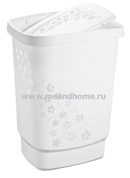 Корзина для белья Flowers 55л серый ROTHO 1756002590 фото в интернет-магазине meandhome.ru