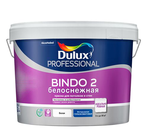 DULUX Краска водно-дисперсионная Professional Bindo 2  белоснеж. глубокомат. 2,5 л фото в интернет-магазине meandhome.ru