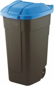 Контейнер для мусора на колесах Outdoor Bin 110л черный, голубой CURVER 214127