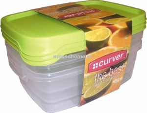 Набор контейнеров для СВЧ The Best 3 х 1,2л оранжевый, зелёный, прозрачный CURVER 176069