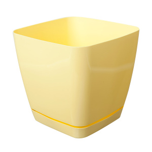 Кашпо для цветов Toscana квадратное 17х17см 3,7л с поддоном 0733-018 желтое