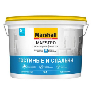 Marshall Краска водно-дисперсионная Maestro Интерьерная фантазия BW 9 л (нов)