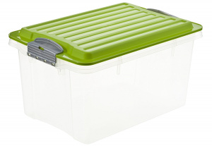 Ящик для хранения Compact 13л штабелируемый прозрачный, светло-зеленый ROTHO 1776005092PC