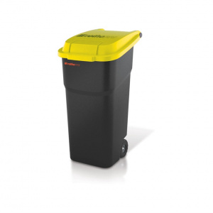 Контейнер для мусора пластиковый на колесах Atlas 100л черный, желтый ROTHO 45101 04047