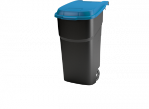 Контейнер для мусора пластиковый на колесах Atlas 100л черный, синий ROTHO 4510106645