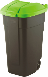 Контейнер для мусора на колесах Outdoor Bin 110л черный, зеленый CURVER 214125