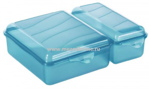 Емкость для пищи двойная 1,05л и 0,55л FUN TWIN синий прозрачный ROTHO 1711706113