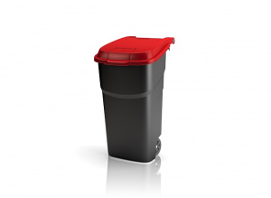 Контейнер для мусора пластиковый на колесах Atlas 100л черный, красный ROTHO 4510102027
