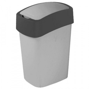 Ведро для мусора Flip Bin 10л серебристый, графитовый CURVER 186133