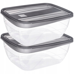 Набор контейнеров для продуктов VEDO 2x1,3л серый, прозрачный CURVER