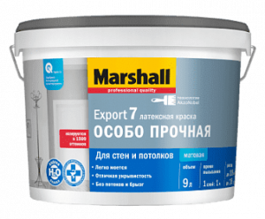 Marshall Краска водно-дисперсионная EXPORT-2 BW глубокоматовая 9 л (нов)