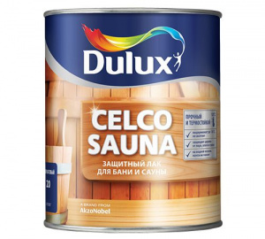 DULUX Лак для сауны Celco Sauna водный полуматовый 1 л (п/з)