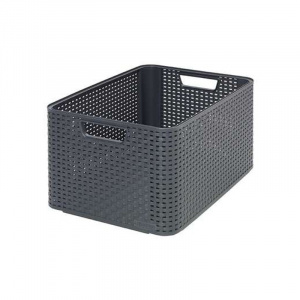 Ящик корзина для хранения Style Rattan L 30л темно-серый CURVER 205852