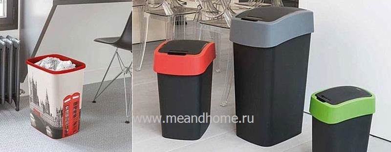 Ведро для мусора Flip Bin 50л серебристый, коричневый CURVER 235861 фото в интернет-магазине meandhome.ru