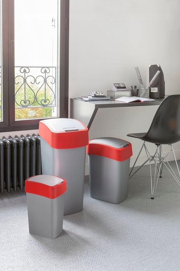 Ведро для мусора Flip Bin 25л черный, серый CURVER 229415 фото в интернет-магазине meandhome.ru