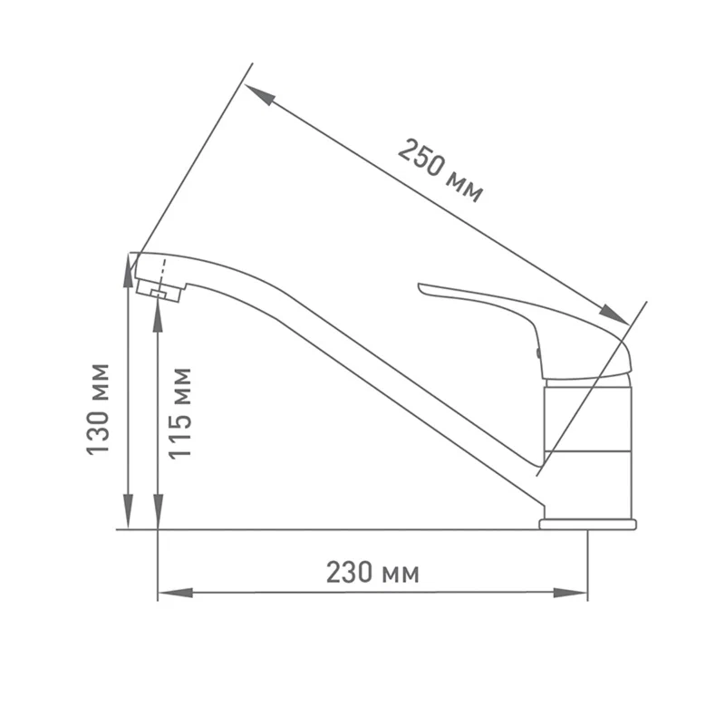 Смеситель для кухни Mix&Fix Jota 4405 длина излива 23см фото в интернет-магазине meandhome.ru