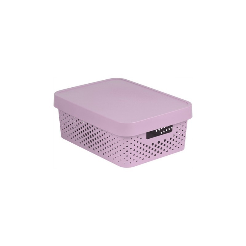 Ящик для хранения Infinity 11л с крышкой розовый перфорированный CURVER 229155 в интернет-магазине meandhome.ru
