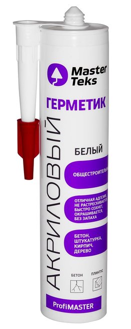 Герметик акриловый общестроительный MasterTeks PM 0,29 белый картридж 9613079 фото в интернет-магазине meandhome.ru