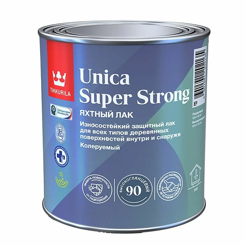Лак яхтный Tikkurila Tikkivala Unica Super Strong EP глянцевый (0,9 л) фото в интернет-магазине meandhome.ru