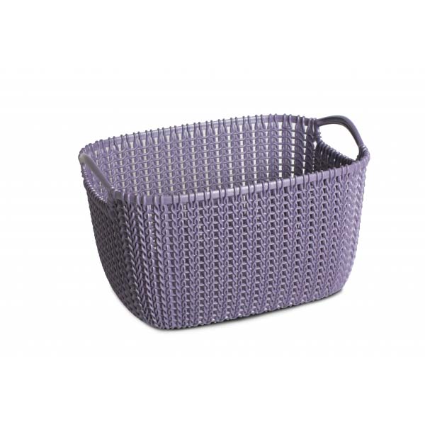 Корзина для хранения Knit S 8л прямоугольная CURVER 240375 фиолетовая пастель в интернет-магазине meandhome.ru