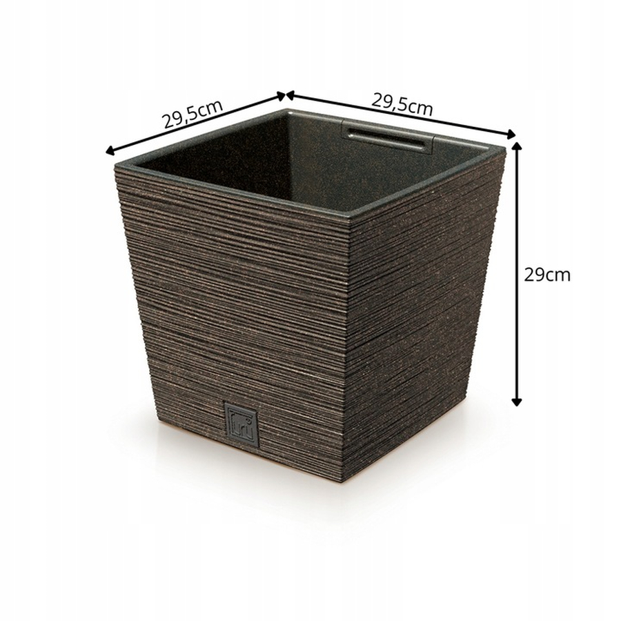 Кашпо Furu Square Low 29,5х29,5х29см 19л DFS300W кофе фото в интернет-магазине meandhome.ru