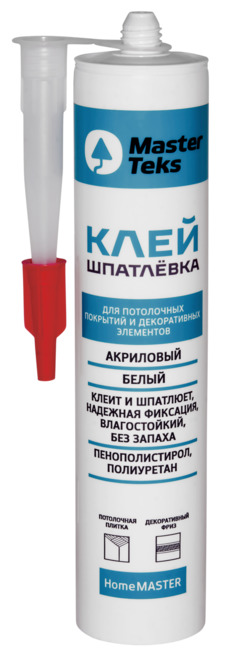 Клей-шпатлевка акриловый MasterTeks HM 0,4 белый картридж 9752867  (упак.12шт) фото в интернет-магазине meandhome.ru