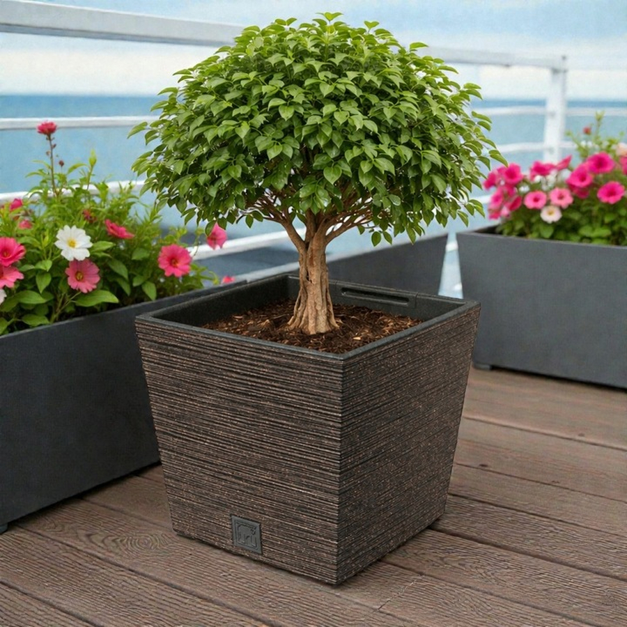 Кашпо Furu Square Low 29,5х29,5х29см 19л DFS300W кофе фото в интернет-магазине meandhome.ru