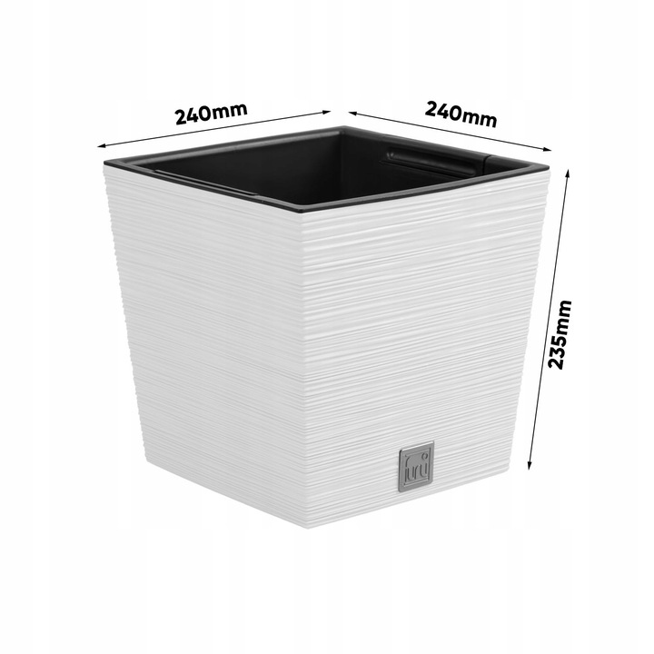 Кашпо Furu Square Low 24х24х23,5см 10л DFS240-S449 белое фото в интернет-магазине meandhome.ru