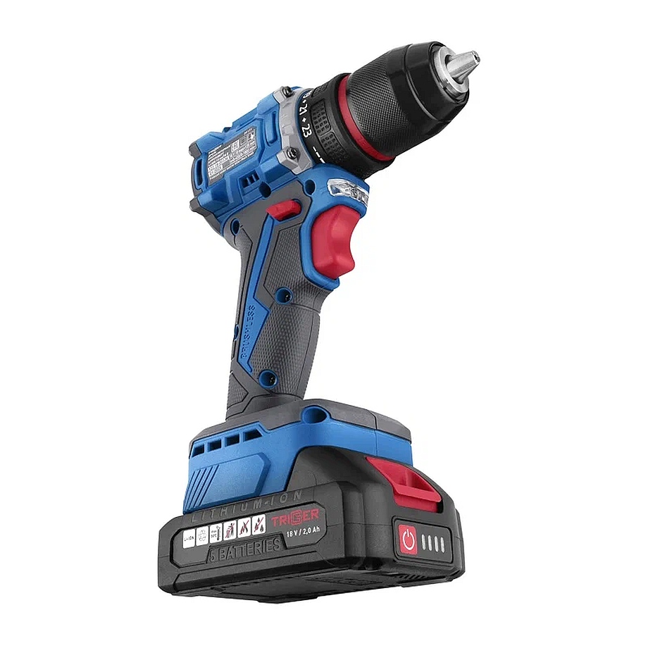 Дрель-шуруповерт бесщеточный 18В 58Нм 2x2Ач кейс Trigger 20121  фото в интернет-магазине meandhome.ru