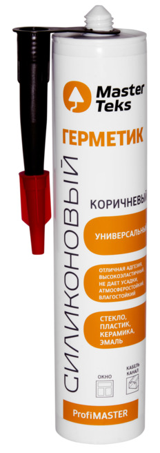 Герметик силиконовый MasterTeks PM универсальный 0,29 коричневый картридж 9612910 фото в интернет-магазине meandhome.ru
