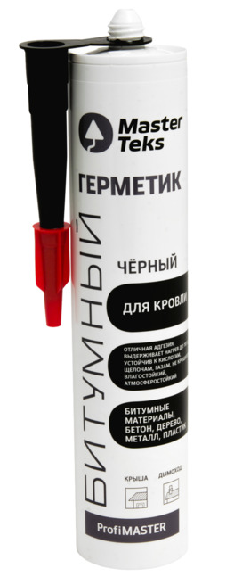 Герметик кровельный битумный MasterTeks PM 0,26 черный картридж 9612922  (упак.12шт) фото в интернет-магазине meandhome.ru