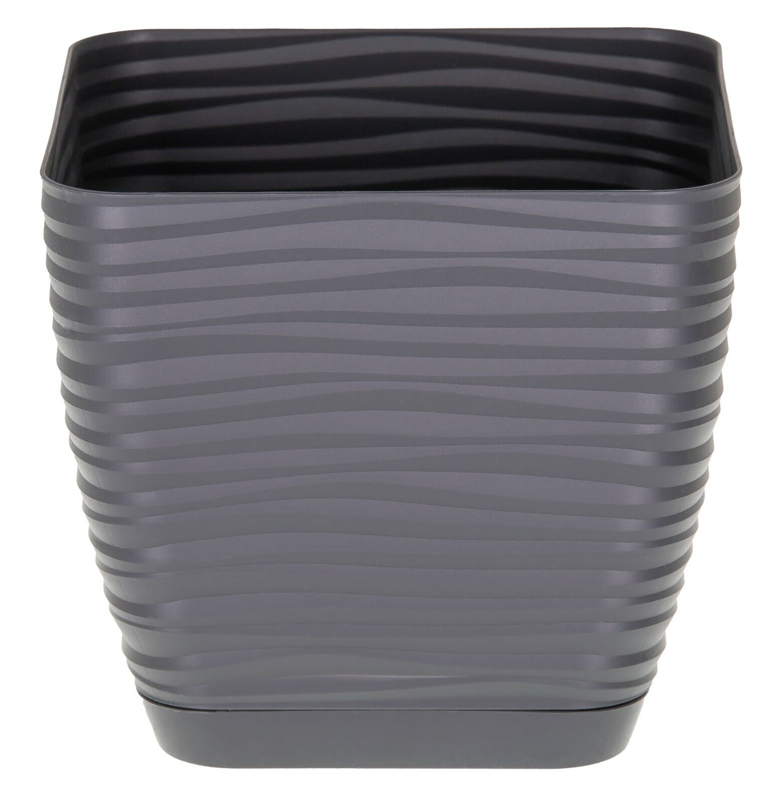 Кашпо для цветов Sahara Petit квадратное 13х13см 1,3л с поддоном 3610-014 антрацит фото в интернет-магазине meandhome.ru