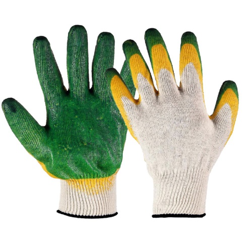 Хлопковые перчатки с 2-ным латексным покрытием, связка 10шт фото в интернет-магазине meandhome.ru