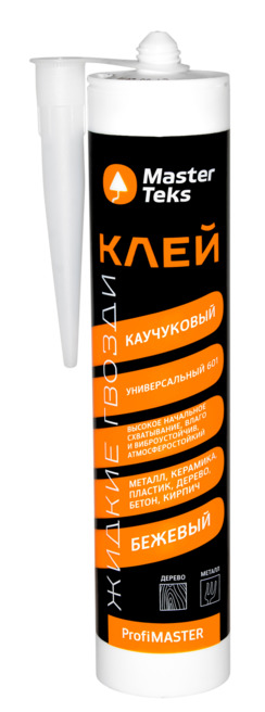 Клей каучуковый универсальный, MasterTeks PM "ЖГ" 601 0,4 бежевый картридж 9752941  (упак.12шт) фото в интернет-магазине meandhome.ru