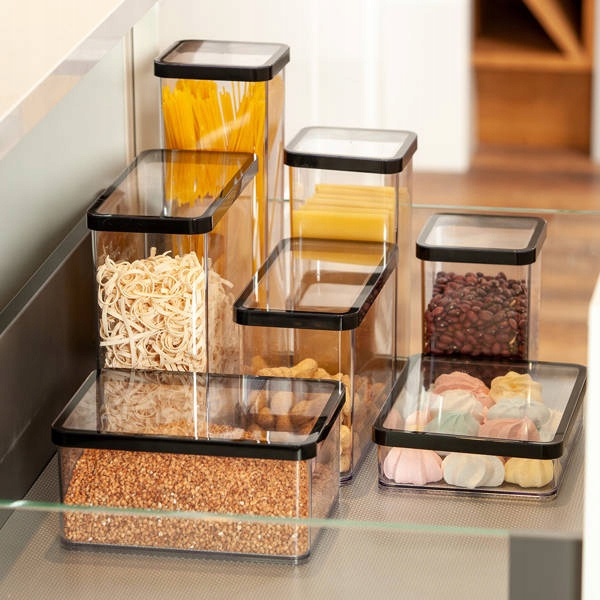 ТОВАРЫ Контейнер для продуктов квадратный 1,5л LOFT прозрачный, черный ROTHO 1160508080 в интернет-магазине meandhome.ru