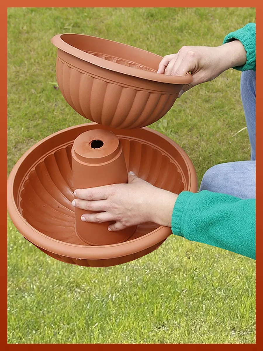 Каскад мисок Грация 1 h35,5см d25+d36см терракот FP 1014 фото в интернет-магазине meandhome.ru