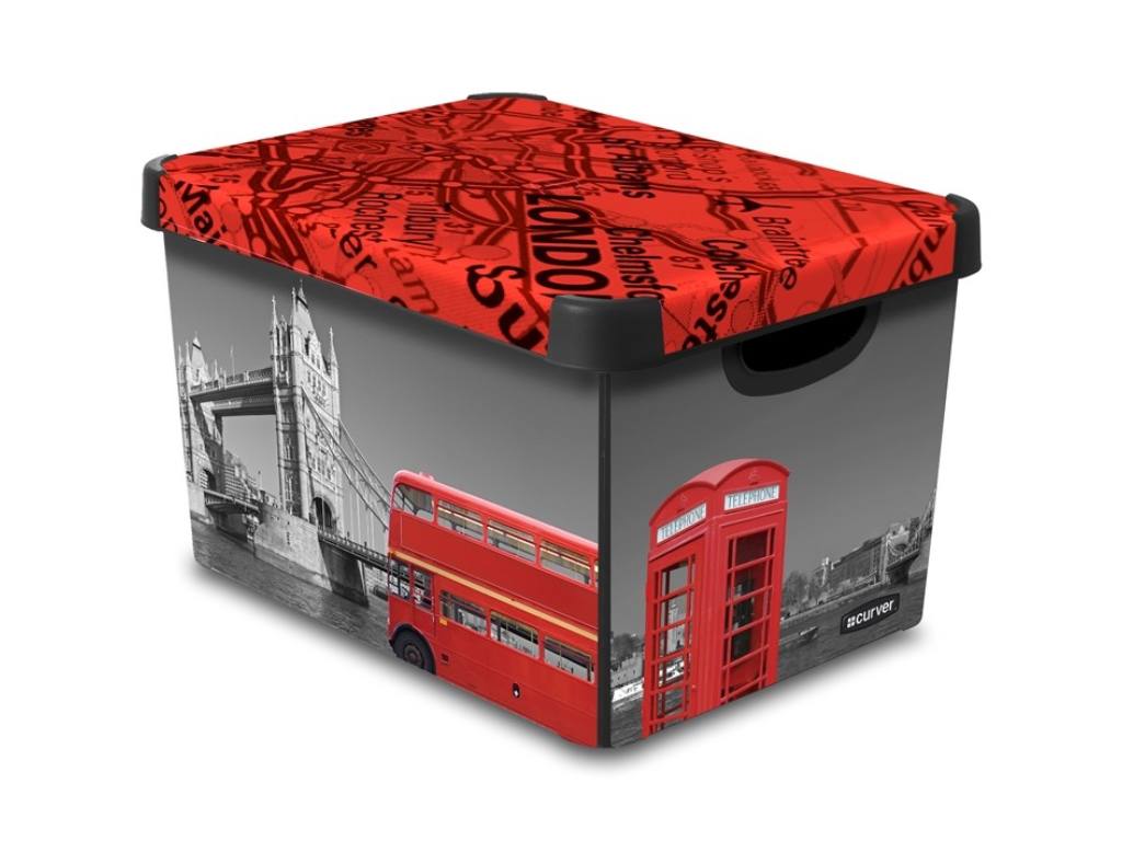 Коробка для хранения Deco's Stockholm L 22л CURVER 213237 рисунок LONDON в интернет-магазине meandhome.ru